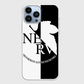 Чехол для iPhone 13 Pro Max с принтом Nerv black and white в Тюмени,  |  | angel | eva | evangelion | neon genesis evangelion | nerv | аска лэнгли сорью | ева | евангелион | мисато кацураги | рей аянами | синдзи