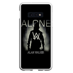 Чехол для Samsung S10E с принтом Alan Walker в Тюмени, Силикон | Область печати: задняя сторона чехла, без боковых панелей | alan | alone | darkside | different | dj | faded | house | k 391 | live | music | olav | remix | techno | walker | walkers | walkzz | world | алан | диджей | техно | уокер