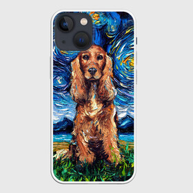 Чехол для iPhone 13 mini с принтом Кокер спаниель (Van Gogh style в Тюмени,  |  | gogh | van | vincent | willem | ван | винсент | гог | кокер | пёс | постимпрессионизм | собака | спаниель | художник