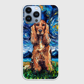 Чехол для iPhone 13 Pro Max с принтом Кокер спаниель (Van Gogh style в Тюмени,  |  | gogh | van | vincent | willem | ван | винсент | гог | кокер | пёс | постимпрессионизм | собака | спаниель | художник