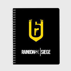 Тетрадь с принтом РЮКЗАК RAINBOW SIX SIEGE в Тюмени, 100% бумага | 48 листов, плотность листов — 60 г/м2, плотность картонной обложки — 250 г/м2. Листы скреплены сбоку удобной пружинной спиралью. Уголки страниц и обложки скругленные. Цвет линий — светло-серый
 | 6 | outbreak | rainbow | rainbow six siege | six | tom clancys | радуга осада | том кленсис