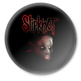 Значок с принтом Slipknot Jay в Тюмени,  металл | круглая форма, металлическая застежка в виде булавки | Тематика изображения на принте: band | creepy | drum | drummer | jay | mask | metal | rock | scary | slipknot | слипкнот