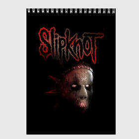 Скетчбук с принтом Slipknot Jay в Тюмени, 100% бумага
 | 48 листов, плотность листов — 100 г/м2, плотность картонной обложки — 250 г/м2. Листы скреплены сверху удобной пружинной спиралью | band | creepy | drum | drummer | jay | mask | metal | rock | scary | slipknot | слипкнот