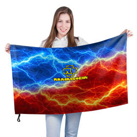 Флаг 3D с принтом RAMMSTEIN в Тюмени, 100% полиэстер | плотность ткани — 95 г/м2, размер — 67 х 109 см. Принт наносится с одной стороны | lindemann | rammstein | рамштайн | тилль линдеманн