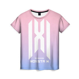 Женская футболка 3D с принтом Monsta X в Тюмени, 100% полиэфир ( синтетическое хлопкоподобное полотно) | прямой крой, круглый вырез горловины, длина до линии бедер | hyungwon | i.m | jooheon | k pop | kihyun | kpop | minhyuk | monbebe | monsta x | shownu | wonho | к поп | монста икс