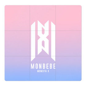 Магнитный плакат 3Х3 с принтом Monbebe - Monsta X в Тюмени, Полимерный материал с магнитным слоем | 9 деталей размером 9*9 см | hyungwon | i.m | jooheon | k pop | kihyun | kpop | minhyuk | monbebe | monsta x | shownu | wonho | к поп | монста икс