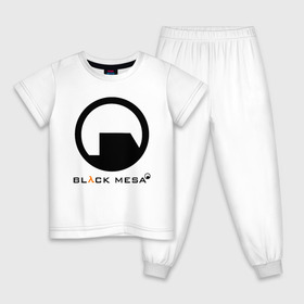 Детская пижама хлопок с принтом HALF-LIFE BLACK MESA в Тюмени, 100% хлопок |  брюки и футболка прямого кроя, без карманов, на брюках мягкая резинка на поясе и по низу штанин
 | Тематика изображения на принте: 