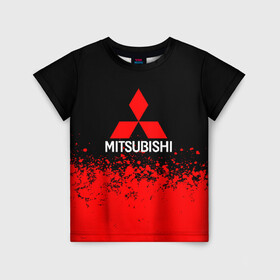 Детская футболка 3D с принтом MITSUBISHI в Тюмени, 100% гипоаллергенный полиэфир | прямой крой, круглый вырез горловины, длина до линии бедер, чуть спущенное плечо, ткань немного тянется | mitsubishi | sport | митсубиси | митсубиши | спорт