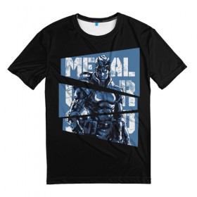 Мужская футболка 3D с принтом Metal Gear в Тюмени, 100% полиэфир | прямой крой, круглый вырез горловины, длина до линии бедер | big boss | gear | hideo kojima | konami | metal | mgs | mgs5 | raiden | snake | solid | большой босс | конами | мгс | металл | райден | снейка | твердый | хидео кодзима | шестерни