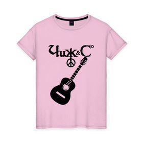 Женская футболка хлопок с принтом Чиж и Ко в Тюмени, 100% хлопок | прямой крой, круглый вырез горловины, длина до линии бедер, слегка спущенное плечо | rock | рок группа | русский рок | чиж