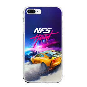 Чехол для iPhone 7Plus/8 Plus матовый с принтом NEED FOR SPEED - HEAT (2019) в Тюмени, Силикон | Область печати: задняя сторона чехла, без боковых панелей | Тематика изображения на принте: 2019 | auto | for | game | games | heat | logo | need | neon | nfs | racing | speed | symbol | tuning | авто | гонки | жажда | жара | игра | игры | лого | логотип | неон | нфс | символ | скорости | тепло | тюнинг | хеат | хит | хот