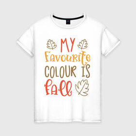 Женская футболка хлопок с принтом Осеннее цветное настроение. в Тюмени, 100% хлопок | прямой крой, круглый вырез горловины, длина до линии бедер, слегка спущенное плечо | autumn | halloween | грусть | длядвоих | листья | оранжевый | осень | хэллоуин