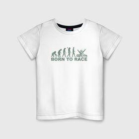 Детская футболка хлопок с принтом BORN TO RACE в Тюмени, 100% хлопок | круглый вырез горловины, полуприлегающий силуэт, длина до линии бедер | karting | автомобили | вождение | гонки | картинг | машины | рэйсинг | экстрим | экстримальныйспорт
