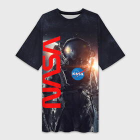 Платье-футболка 3D с принтом Nasa Apollo 16 в Тюмени,  |  | apollo 16 | apolo 16 | nasa | аполон 16 | наса | насса