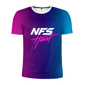 Мужская футболка 3D спортивная с принтом NFS HEAT в Тюмени, 100% полиэстер с улучшенными характеристиками | приталенный силуэт, круглая горловина, широкие плечи, сужается к линии бедра | need for speed | nfs | nfs heat | нфс | нфс хит