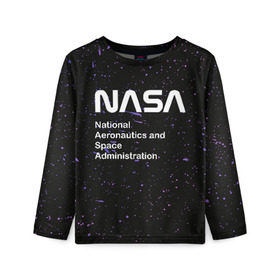 Детский лонгслив 3D с принтом NASA space в Тюмени, 100% полиэстер | длинные рукава, круглый вырез горловины, полуприлегающий силуэт
 | nasa | spase | вселенная | галактика | звезды | космос | наса | небо