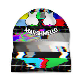 Шапка 3D с принтом MARSHMELLO в Тюмени, 100% полиэстер | универсальный размер, печать по всей поверхности изделия | christopher comstock | dj | marshmello | music | диджей | клубная музыка | клубняк | крис комсток | маршмеллоу | музыка