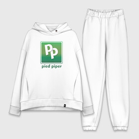 Женский костюм хлопок Oversize с принтом Pied Piper в Тюмени,  |  | company | geek | logo | nerd | pied | piper | series | silicon valley | uniform | ботаники | вымышленная компания | гики | компания | логотип | пегий дудочник | программисты | сериал | силиконовая долина | форма