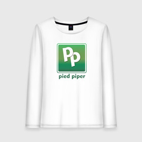 Женский лонгслив хлопок с принтом Pied Piper в Тюмени, 100% хлопок |  | company | geek | logo | nerd | pied | piper | series | silicon valley | uniform | ботаники | вымышленная компания | гики | компания | логотип | пегий дудочник | программисты | сериал | силиконовая долина | форма