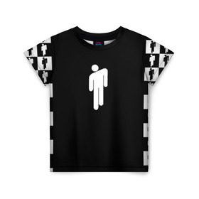 Детская футболка 3D с принтом BILLIE EILISH в Тюмени, 100% гипоаллергенный полиэфир | прямой крой, круглый вырез горловины, длина до линии бедер, чуть спущенное плечо, ткань немного тянется | be | billie | billie eilish | билли | билли айлиш