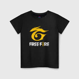 Детская футболка хлопок с принтом GARENA FREE FIRE в Тюмени, 100% хлопок | круглый вырез горловины, полуприлегающий силуэт, длина до линии бедер | free fire | garena | garena free fire | гарена | гарена фри фаер | фри фаер