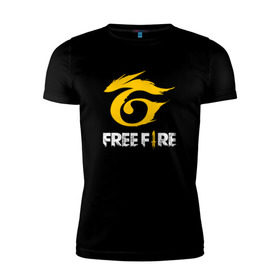 Мужская футболка премиум с принтом GARENA FREE FIRE в Тюмени, 92% хлопок, 8% лайкра | приталенный силуэт, круглый вырез ворота, длина до линии бедра, короткий рукав | free fire | garena | garena free fire | гарена | гарена фри фаер | фри фаер