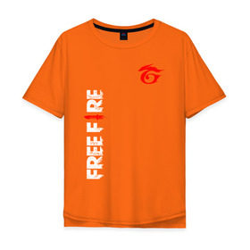 Мужская футболка хлопок Oversize с принтом GARENA FREE FIRE в Тюмени, 100% хлопок | свободный крой, круглый ворот, “спинка” длиннее передней части | free fire | garena | garena free fire | гарена | гарена фри фаер | фри фаер