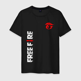Мужская футболка хлопок с принтом GARENA FREE FIRE в Тюмени, 100% хлопок | прямой крой, круглый вырез горловины, длина до линии бедер, слегка спущенное плечо. | free fire | garena | garena free fire | гарена | гарена фри фаер | фри фаер