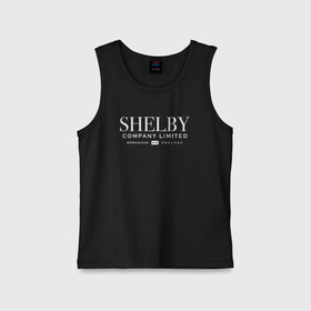 Детская майка хлопок с принтом Shelby company limited в Тюмени,  |  | gin | peaky blinders | shelby | the garrison | альфи соломонс | артур | банда | братья | гаррисон | грейс берджесс | джин | джон | криминал | мафия | острые козырьки | сериал | томас | финн | шелби