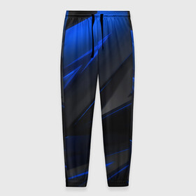 Мужские брюки 3D с принтом Blue and Black в Тюмени, 100% полиэстер | манжеты по низу, эластичный пояс регулируется шнурком, по бокам два кармана без застежек, внутренняя часть кармана из мелкой сетки | 3d | 3д | black | blue | texture | геометрия | красно синее | синий | текстуры | фигуры | черный