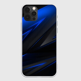 Чехол для iPhone 12 Pro Max с принтом Blue and Black в Тюмени, Силикон |  | Тематика изображения на принте: 3d | 3д | black | blue | texture | геометрия | красно синее | синий | текстуры | фигуры | черный