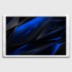 Магнит 45*70 с принтом Blue and Black в Тюмени, Пластик | Размер: 78*52 мм; Размер печати: 70*45 | 3d | 3д | black | blue | texture | геометрия | красно синее | синий | текстуры | фигуры | черный