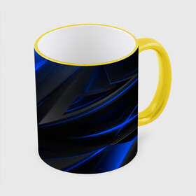 Кружка с полной запечаткой с принтом Blue and Black в Тюмени, керамика | ёмкость 330 мл | Тематика изображения на принте: 3d | 3д | black | blue | texture | геометрия | красно синее | синий | текстуры | фигуры | черный