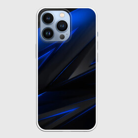 Чехол для iPhone 13 Pro с принтом Blue and Black в Тюмени,  |  | Тематика изображения на принте: 3d | 3д | black | blue | texture | геометрия | красно синее | синий | текстуры | фигуры | черный