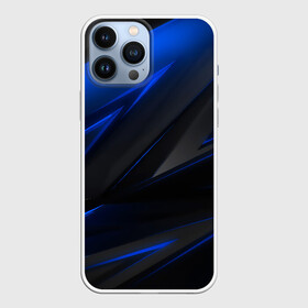 Чехол для iPhone 13 Pro Max с принтом Blue and Black в Тюмени,  |  | Тематика изображения на принте: 3d | 3д | black | blue | texture | геометрия | красно синее | синий | текстуры | фигуры | черный