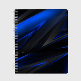 Тетрадь с принтом Blue and Black в Тюмени, 100% бумага | 48 листов, плотность листов — 60 г/м2, плотность картонной обложки — 250 г/м2. Листы скреплены сбоку удобной пружинной спиралью. Уголки страниц и обложки скругленные. Цвет линий — светло-серый
 | Тематика изображения на принте: 3d | 3д | black | blue | texture | геометрия | красно синее | синий | текстуры | фигуры | черный