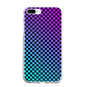 Чехол для iPhone 7Plus/8 Plus матовый с принтом Checkerboard gradient в Тюмени, Силикон | Область печати: задняя сторона чехла, без боковых панелей | checkerboard | gradient | бойчик | градиент | клетка. ячейка | орнамент | френдзона | шахматная. доска | шашечки