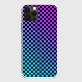 Чехол для iPhone 12 Pro с принтом Checkerboard gradient в Тюмени, силикон | область печати: задняя сторона чехла, без боковых панелей | checkerboard | gradient | бойчик | градиент | клетка. ячейка | орнамент | френдзона | шахматная. доска | шашечки