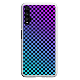 Чехол для Honor 20 с принтом Checkerboard gradient в Тюмени, Силикон | Область печати: задняя сторона чехла, без боковых панелей | Тематика изображения на принте: checkerboard | gradient | бойчик | градиент | клетка. ячейка | орнамент | френдзона | шахматная. доска | шашечки