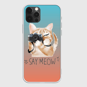 Чехол для iPhone 12 Pro Max с принтом Say Meow в Тюмени, Силикон |  | Тематика изображения на принте: meow | кот | котенок | котик | котики | котятка | кошка | мяу | скажи мяу | фотоаппарат | фотограф