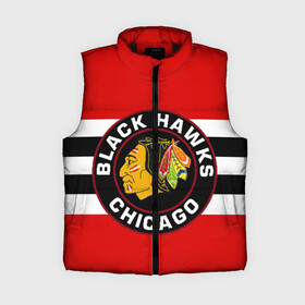 Женский жилет утепленный 3D с принтом Chicago Blackhawks в Тюмени,  |  | blackhawks | chicago | индеец | чикаго блээкхокс