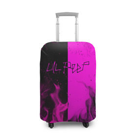 Чехол для чемодана 3D с принтом LIL PEEP в Тюмени, 86% полиэфир, 14% спандекс | двустороннее нанесение принта, прорези для ручек и колес | bright | fire | flame | heat | light | lil peep | lil prince | pink | wildfire | зарубежная музыка | искры | лил пип | маленький принц | огненный | огонь | пламя | пожар