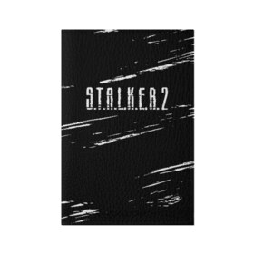 Обложка для паспорта матовая кожа с принтом S.T.A.L.K.E.R. 2 в Тюмени, натуральная матовая кожа | размер 19,3 х 13,7 см; прозрачные пластиковые крепления | chernobyl | game | games | gsc | logo | s.t.a.l.k.e.r. | stalker | stalker 2 | stalker2 | world | игра | игры | лого | противогаз | с.т.а.л.к.е.р. | символ | сталкер | сталкер 2 | сталкер2 | чернобыль