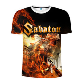 Мужская футболка 3D спортивная с принтом Sabaton в Тюмени, 100% полиэстер с улучшенными характеристиками | приталенный силуэт, круглая горловина, широкие плечи, сужается к линии бедра | heavy | metal | power | sabaton | метал | пауэр | сабатон | хэви