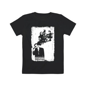 Детская футболка хлопок с принтом Quentin Tarantino в Тюмени, 100% хлопок | круглый вырез горловины, полуприлегающий силуэт, длина до линии бедер | quentin | tarantino | бешеные псы | квентин | криминальное чтиво | однажды в голливуде | тарантино