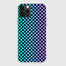 Чехол для iPhone 12 Pro с принтом Checkerboard Color  в Тюмени, силикон | область печати: задняя сторона чехла, без боковых панелей | Тематика изображения на принте: checkerboard | gradient | бойчик | в клетку | в клеточку | градиент | клетка | музыка | орнамент | френдзона | шахматная доска | шашки