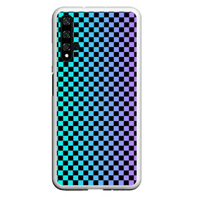 Чехол для Honor 20 с принтом Checkerboard Color в Тюмени, Силикон | Область печати: задняя сторона чехла, без боковых панелей | Тематика изображения на принте: checkerboard | gradient | бойчик | в клетку | в клеточку | градиент | клетка | музыка | орнамент | френдзона | шахматная доска | шашки