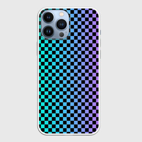 Чехол для iPhone 13 Pro Max с принтом Checkerboard Color в Тюмени,  |  | Тематика изображения на принте: checkerboard | gradient | бойчик | в клетку | в клеточку | градиент | клетка | музыка | орнамент | френдзона | шахматная доска | шашки