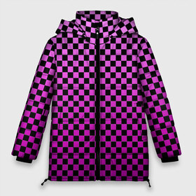 Женская зимняя куртка 3D с принтом Checkerboard Color в Тюмени, верх — 100% полиэстер; подкладка — 100% полиэстер; утеплитель — 100% полиэстер | длина ниже бедра, силуэт Оверсайз. Есть воротник-стойка, отстегивающийся капюшон и ветрозащитная планка. 

Боковые карманы с листочкой на кнопках и внутренний карман на молнии | checkerboard | gradient | бойчик | в клетку | в клеточку | градиент | клетка | музыка | орнамент | френдзона | шахматная доска | шашки