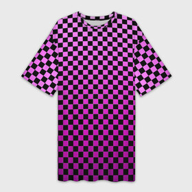 Платье-футболка 3D с принтом Checkerboard Color в Тюмени,  |  | checkerboard | gradient | бойчик | в клетку | в клеточку | градиент | клетка | музыка | орнамент | френдзона | шахматная доска | шашки